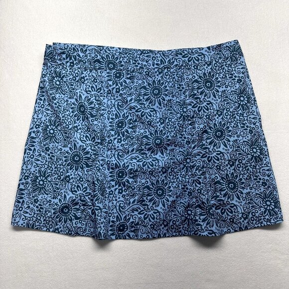 Rip Skirt Hawaii Womens Adjustable Waist Skirt Size XXL Blue Floral Beach Resort - Picture 2 of 10